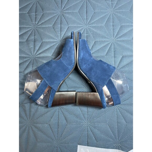 Vionic Women's Perk Bianca Suede Blue Heel Sandal Tortoise Buckle Size 8 Arch - Picture 13 of 13